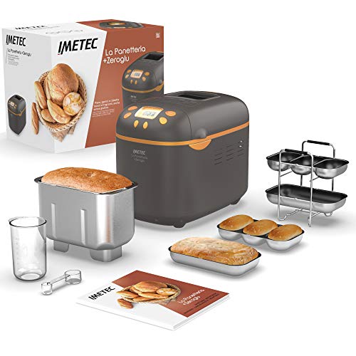Imetec La Panetteria zeroglu, Macchina per pane, Ciabatte, Panini, Dolci con farine naturali e senza glutine, 20 programmi, 2 pale impastatrici, Temperatura di lievitazione controllata : Amazon.it: Casa e cucina(Bianco)