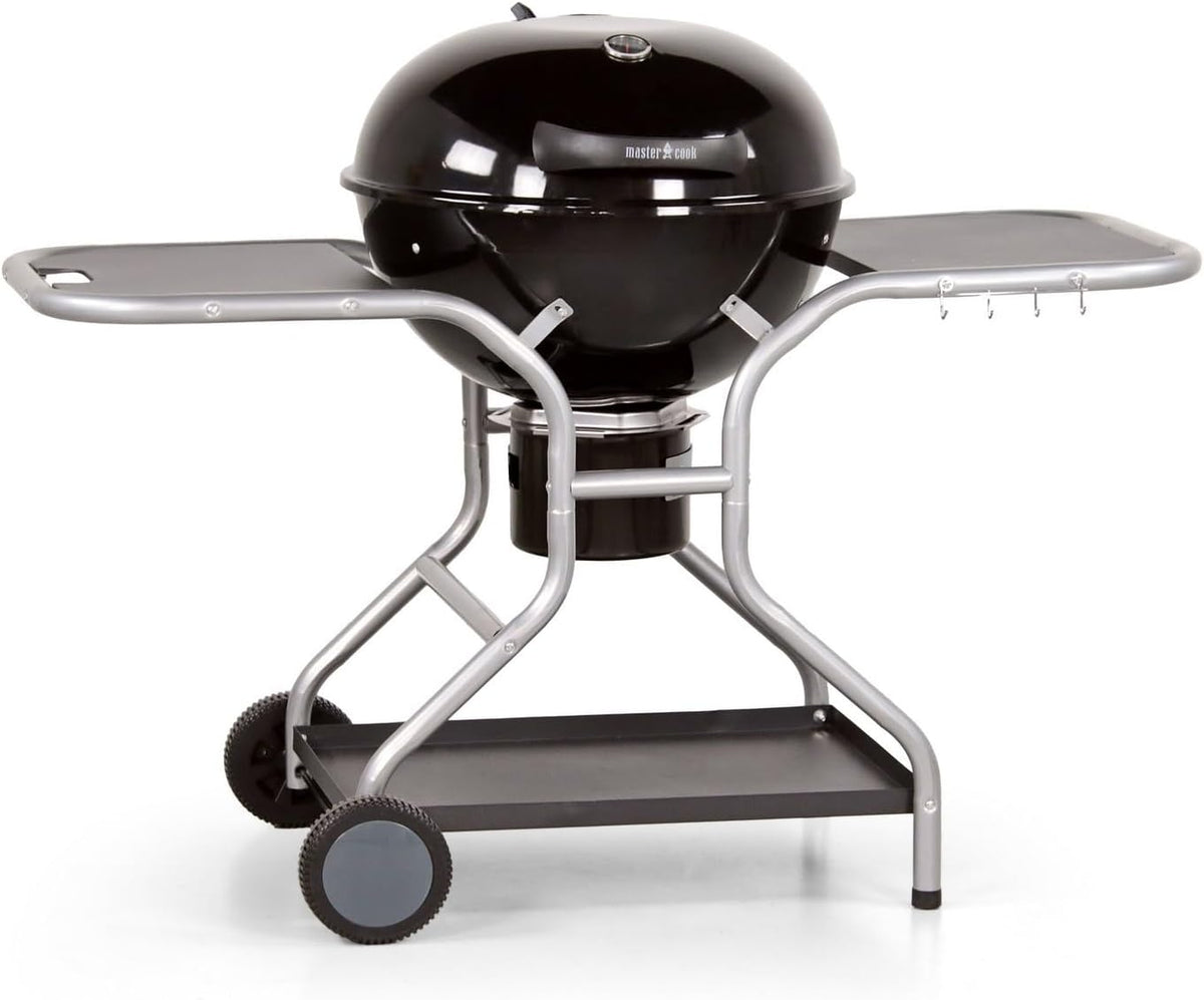 MasterCook - Barbecue a Carbonella Diametro Griglia 57 cm, Barbecue con Ruote e Coperchio, BBQ a Carbone Dotato di Termometro e Sistema Raccogli Cenere, Altezza Griglia da Terra 78 cm (Sally)