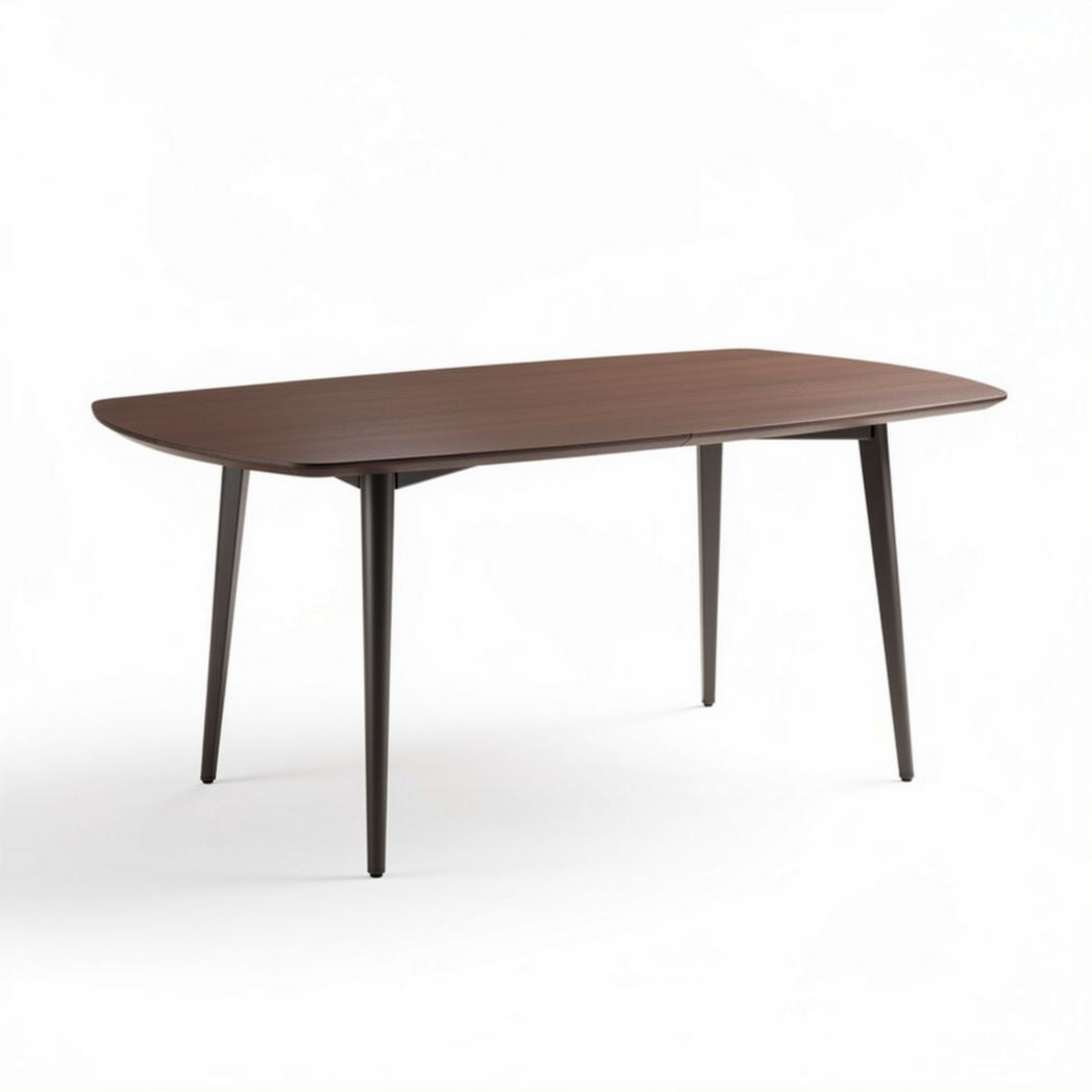 Tavolo da pranzo in legno di bambù con base in metallo grigio 150 x 90 x 75cm