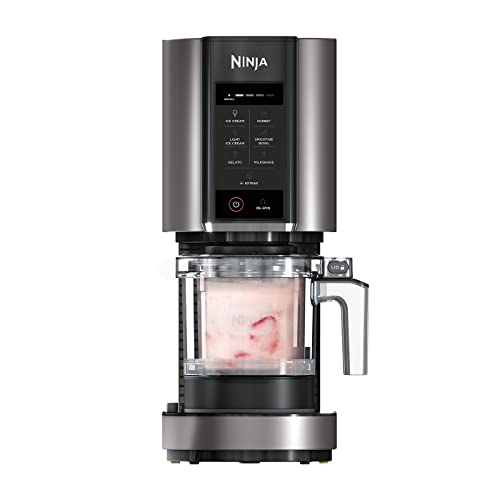 Ninja CREAMi Gelatiera, macchina per gelato e dessert congelati, 1,4 l, 3 vasetti, 7 programmi, per gelati, sorbetti, frullati, frappè, nero/argento, NC300EU : Amazon.it: Casa e cucina(Nero/Argento/CREAMi)