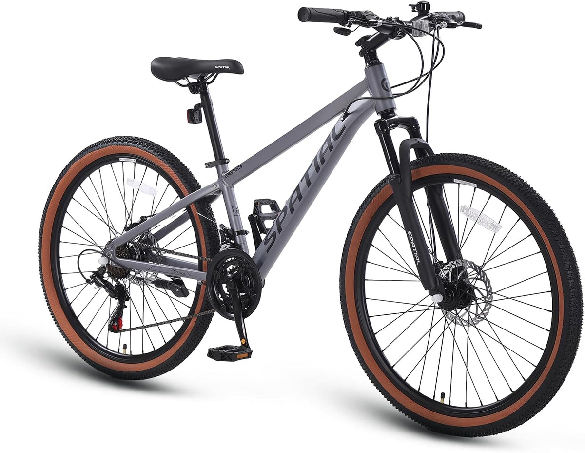 SPATIAL Mountain Bike, bici da ciclismo da esterno da 24/26/27,5/29 pollici, 21/8 velocità | Doppi freni a disco, sedile ergonomico regolabile per uomini, donne