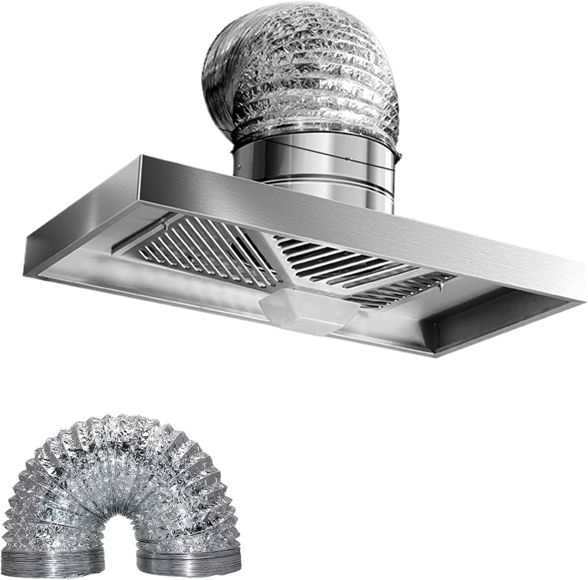 3m Pipe, Cappa da Cucina Potente da 8 Pollici, Grande Ventilatore di aspirazione per rimozione efficiente del Fumo e Ventilazione con Tubo, Facile da installare (Basso Rumore)