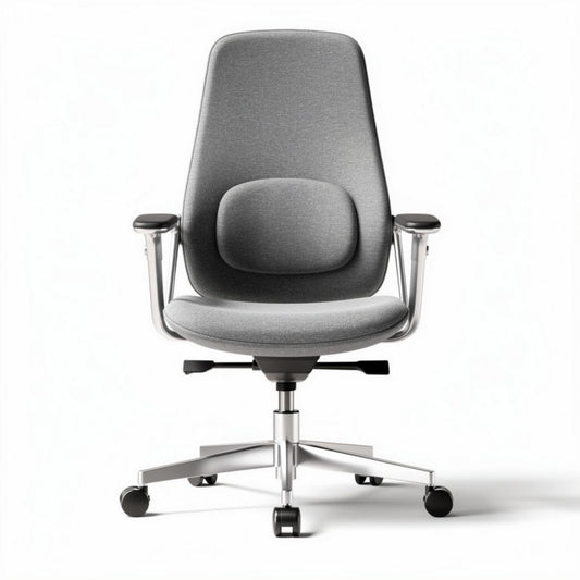Sedia da ufficio ergonomica in tessuto grigio con base in metallo 50 x 60 x 100cm