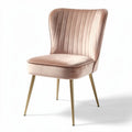 Sedia in velluto rosa con gambe in metallo dorato dimensioni 45 x 50 x 85cm