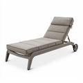Sdraio da giardino regolabile in alluminio e tessuto grigio 200 x 70 x 35cm