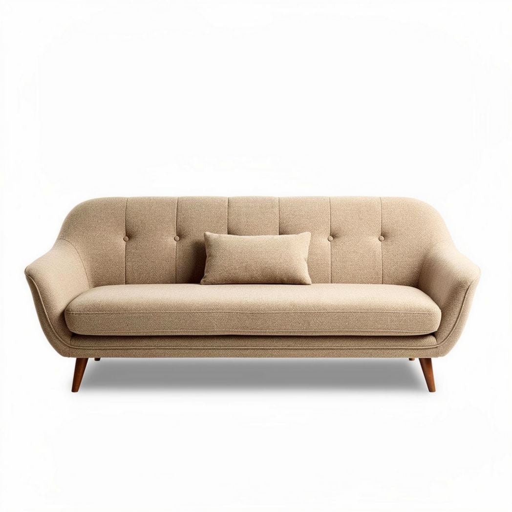 Divano a due posti in tessuto grigio chiaro dimensioni 180 x 90 x 85cm