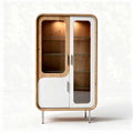 Mobiletto in legno con ante in vetro e lampade interne dimensioni 80 x 40 x 180cm