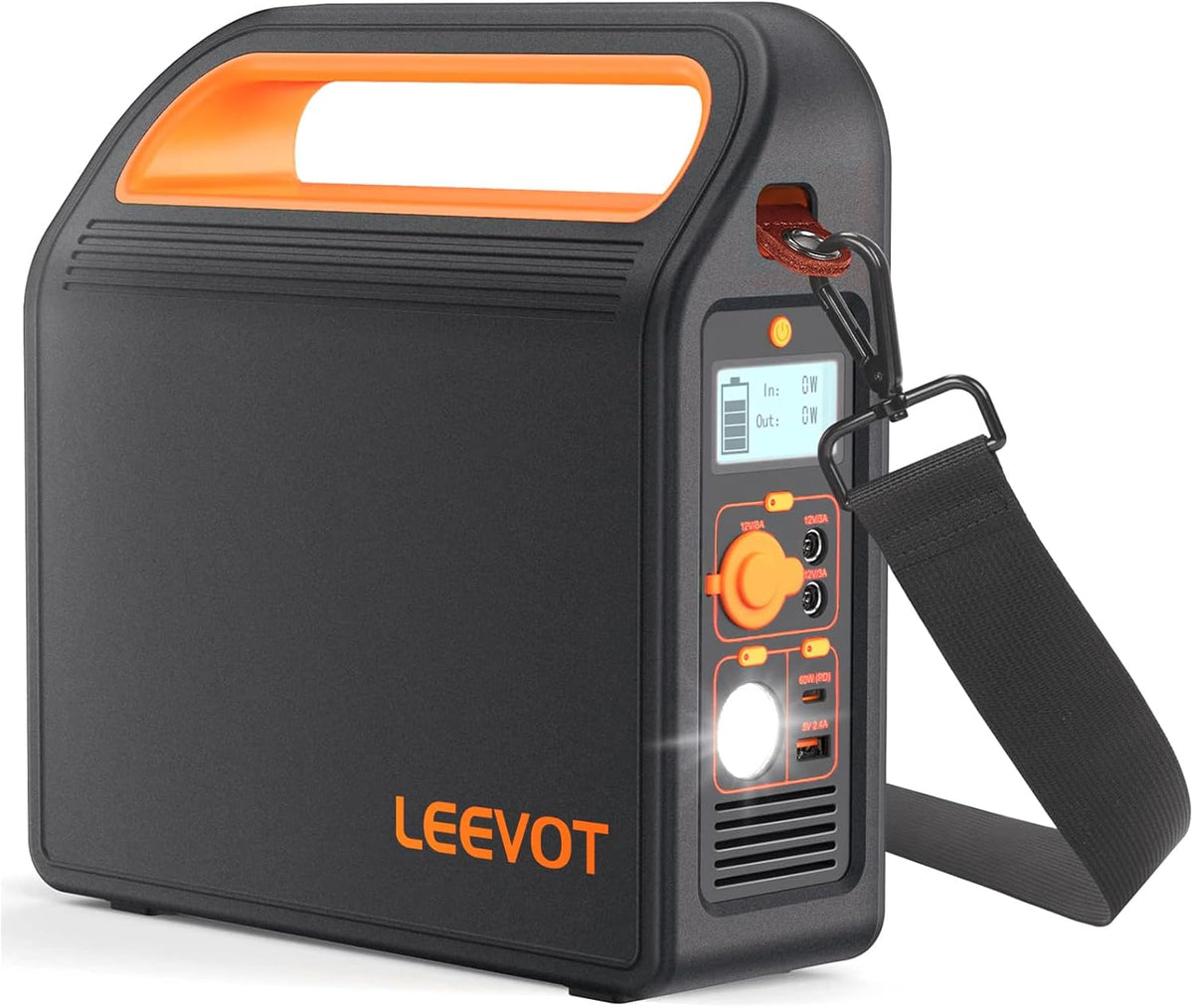 Centrale Elettrica Portatile, 300W/324Wh Generatori Pure Sine Wave AC Output, Generatore solare per casa, campeggio all'aperto. (con tracolla)