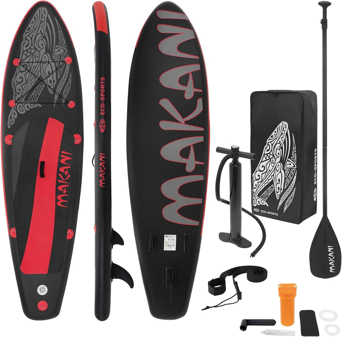 ECD Germany Stand Up Surf Paddle Board Gonfiabile 305/308/320/380 cm | PVC | fino a 120/150 kg | Spessore 10/15 cm | Tavola da Surf Pagaia Borsa da Trasporto Pompa ad Aria | Vari Colori Modelli