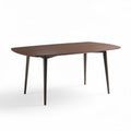 Tavolo da pranzo in legno di bambù con base in metallo grigio 150 x 90 x 75cm