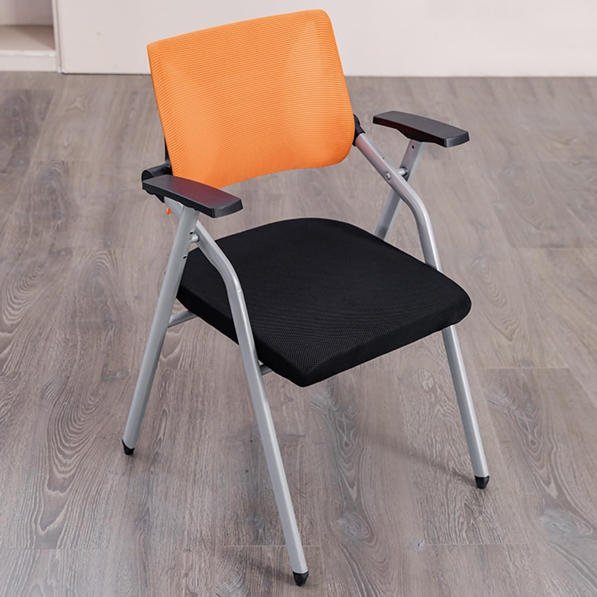 Sedie da Ufficio Ergonomiche Pieghevoli E Impilabili con Braccioli, Struttura in Metallo, Seduta in Rete, Ideali per Sale di Formazione, Aree di Ricevimento E Uso degli,Orange-Style 1