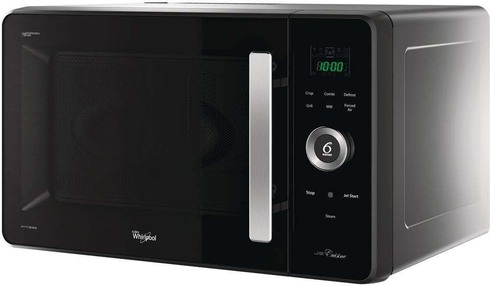 Whirlpool JQ 280 MB - Dimensioni 54,8cm x 52,5cm x 33,3cm, Forno Microonde 27 Litri Con Potenza 1000W Microonde E 1000W Grill. Forno A Microonde Con Funzione Crisp Per Pietanze Croccanti, Cavità XXL