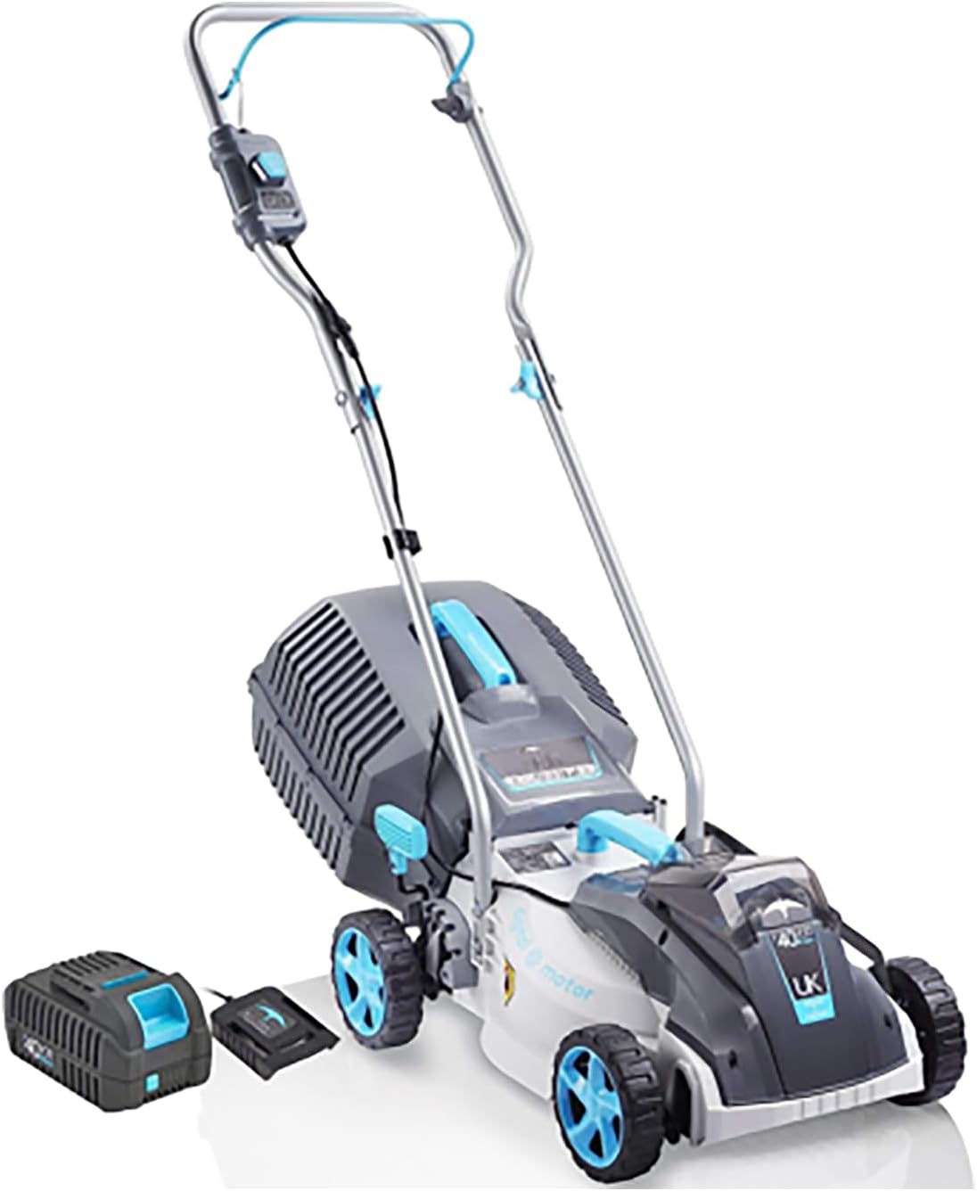 swift Tosaerba senza fili 40 V 32 cm Larghezza di taglio, tosaerba a batteria con 5 livelli di 20 – 60 mm Altezza di taglio, inclusa 1 batteria e caricatore 2,0 Ah