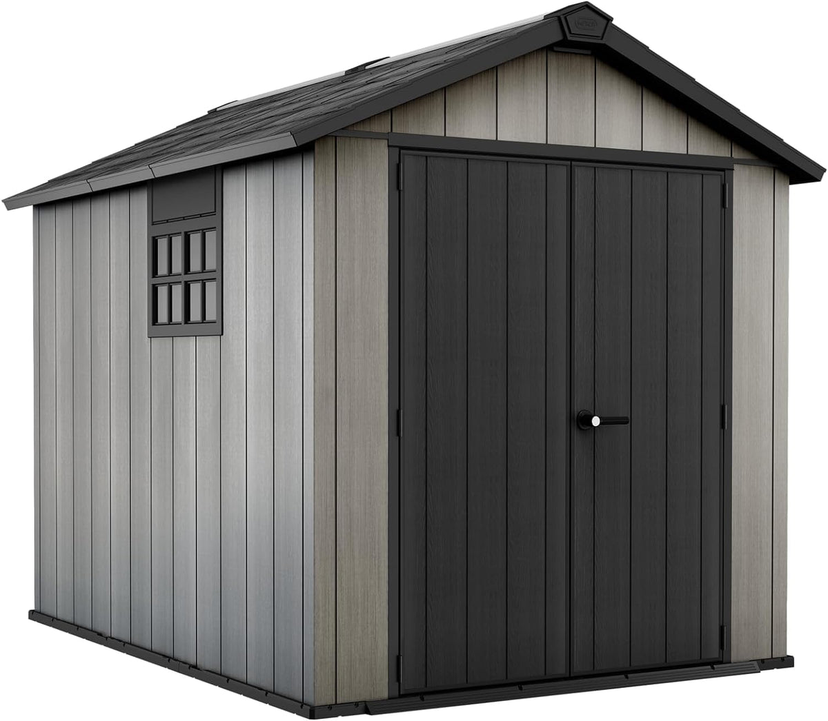 Keter Casetta da Giardino Oakland 759, Effetto Legno Spazzolato, Grigio, 6 m², 229x287x242H cm