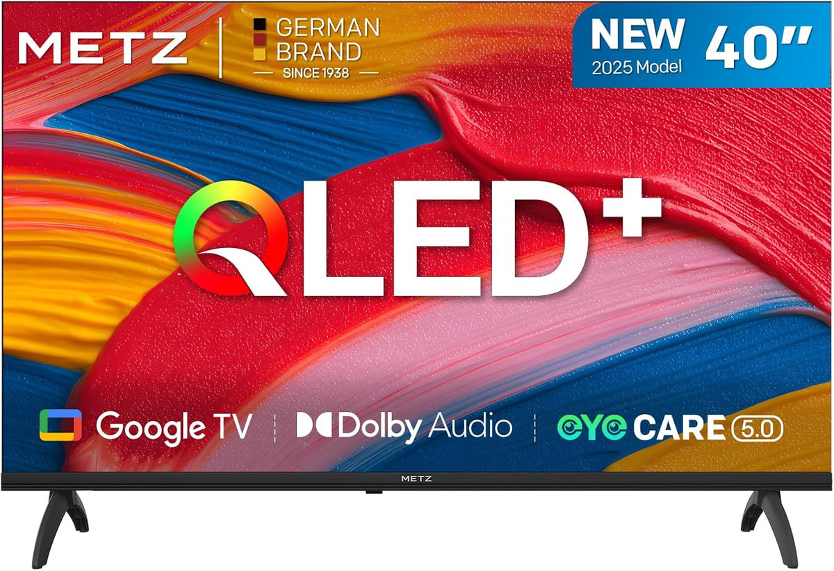 METZ QLED 40 Pollici Smart TV FHD MQF7000Z, HDR10, Dolby Audio, Riduzione Luce Blu, Google TV, Googlecast,Tuner DVB-T/T2/C/S/S2/Analogico