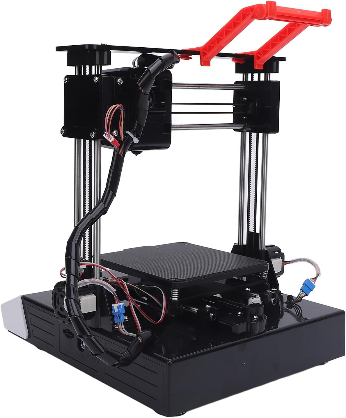 Mini stampante 3D - Filamento PLA/TPU | 100x100x100mm Dimensione stampa | Ugello 0,4mm | Completamente Open Source| Formati STL | Macchina da Stampa 3D per Bambini e Principianti (bianco arancio)