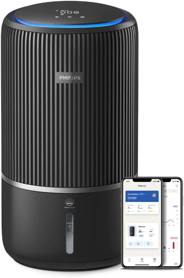 Purificatore e umidificatore d'aria 2 in 1 Serie 3400 - Filtro HEPA NanoProtect + filtro ai carboni attivi, umidificazione igienica a 650 ml/h, CADR 300m³/h per 78 m² (AC3421/13)