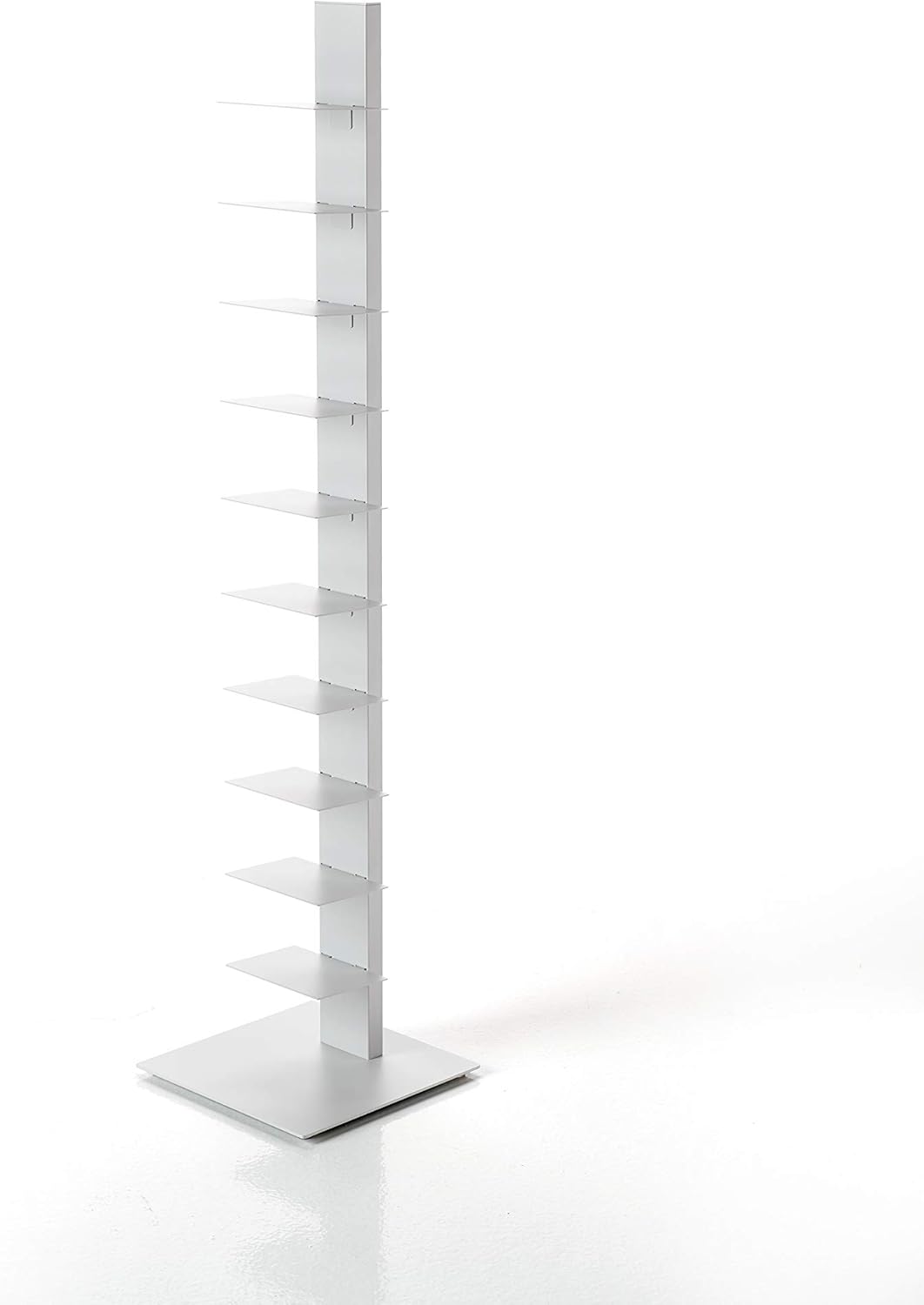 ZStyle BBB ITALIA Libreria SAPIENS a Colonna Verticale In Metallo, Scaffale Autoportante Con Ripiani In Acciaio (152 cm, Bianco)